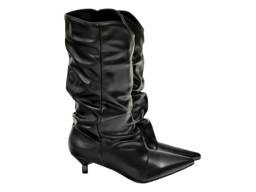 Stivaletto in simil pelle con tacco basso