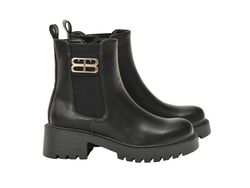 Stivaletti in simil pelle con elastico e lampo