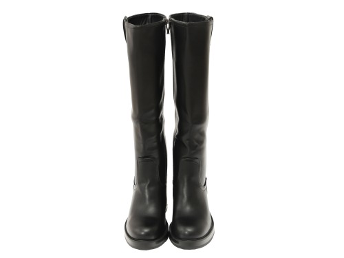 Stivale in simil pelle con tacco largo