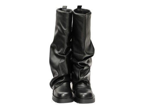 Stivale in simil pelle con risvolto