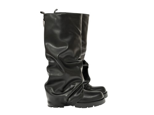 Stivale in simil pelle con risvolto