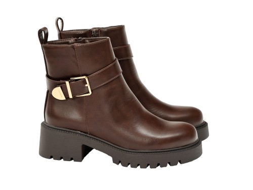 Stivaletti in simil pelle con fondo in gomma