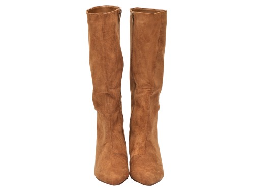 Stivali scamosciati con tacco basso