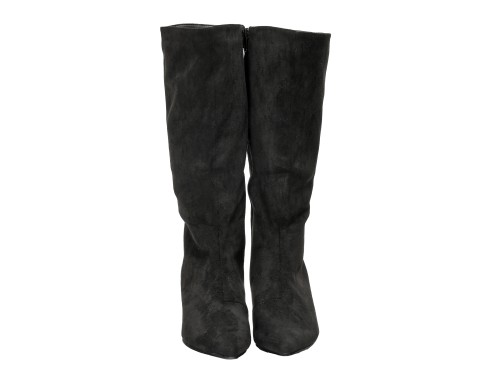 Stivali scamosciati con tacco basso