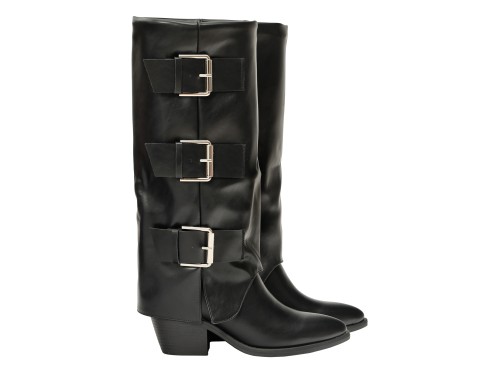 Stivale in simil pelle con fibbie