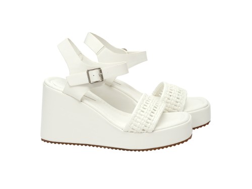 Sandali zeppa - tacco 9,50 cm - plateaux 3,0 cm