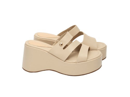 Ciabatta con zeppa - tacco 9,0 cm - plateaux 4,0 cm