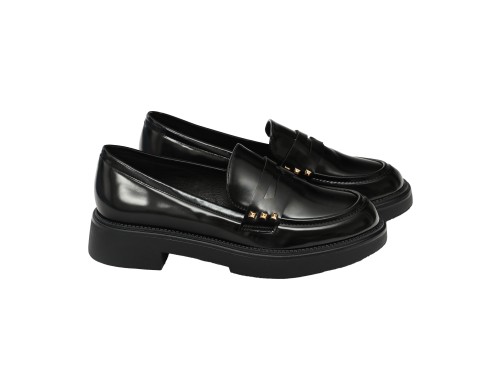 Mocassini con borchie - tacco 4,0 cm