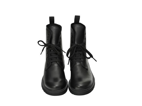 Anfibi in vera pelle con stringhe - tacco 3,0 cm