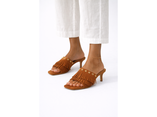 Sandali frange  - tacco 7,0 cm