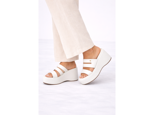 Ciabatta con zeppa - tacco 9,0 cm - plateaux 4,0 cm