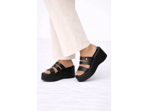 Ciabatta con zeppa - tacco 9,0 cm - plateaux 4,0 cm