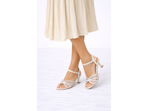 Sandali con strass - tacco 8,0 cm