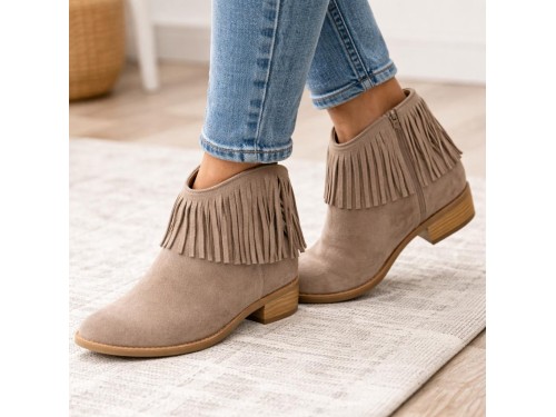 Stivaletti frange - tacco 3,5 cm