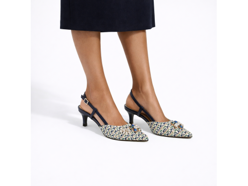 Decolletè con applicazione gioiello- tacco 4,5 cm