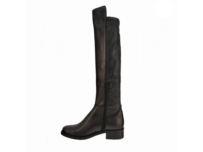 Stivale alto in pelle di vitello con nappa elastica Imperatrice